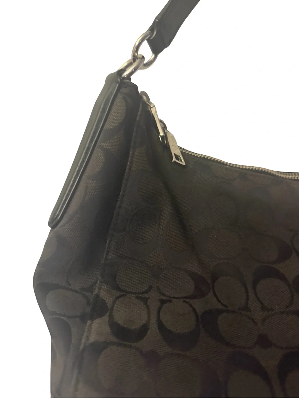 Coach signature monogram hobo shoulder bag